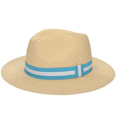 Azadé Panama Hat Natural/ Turquoise
