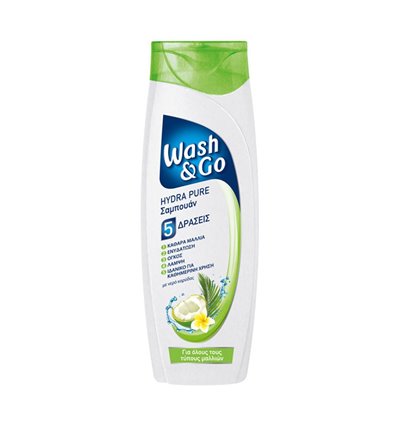 Wash & Go Σαμπουάν Hydra Pure για Όλους τους Τύπους Μαλλιών 200ml