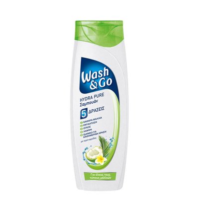 Wash & Go Σαμπουάν Hydra Pure για Όλους τους Τύπους Μαλλιών 400ml