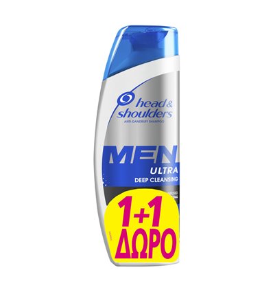 Head & Shoulders Ultra Deep Cleansing Men Shampoo 1+1 600ml