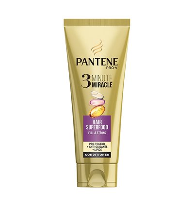 Pantene Conditioner 3 Minute Miracle Superfood Για Αδύναμα Λεπτά Μαλλιά 200ml