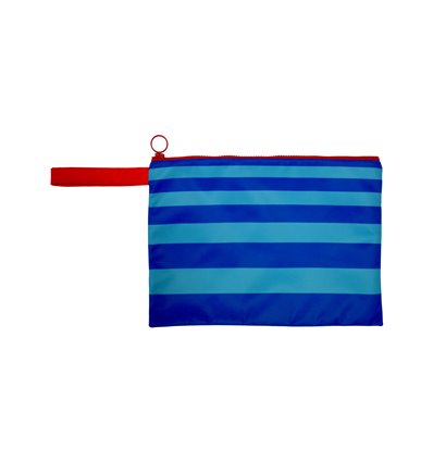 Azadé Αδιάβροχο τσαντάκι παραλίας Ριγέ Μπλε/τυρκουάζ