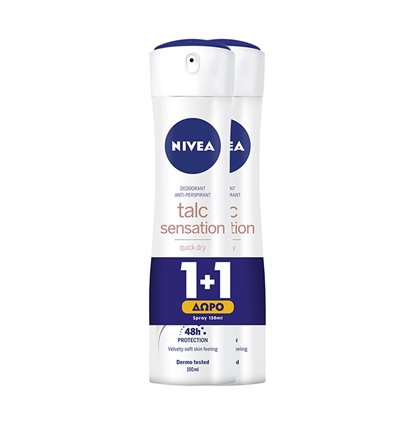 Nivea Talc Sensation Spray Γυναικείο Αποσμητικό 1+1 300ml