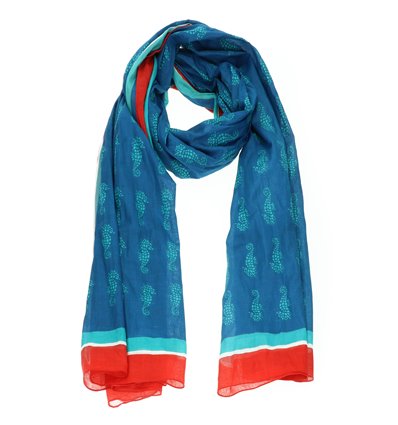 Azadé Scarf Blue/Red/Turquoise