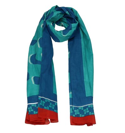 Azadé Scarf Turquoise/Blue/Red