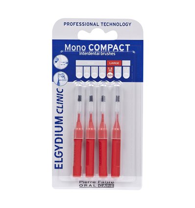 Elgydium Interdental Brushes Monocompact Red 0,7mm 4pcs