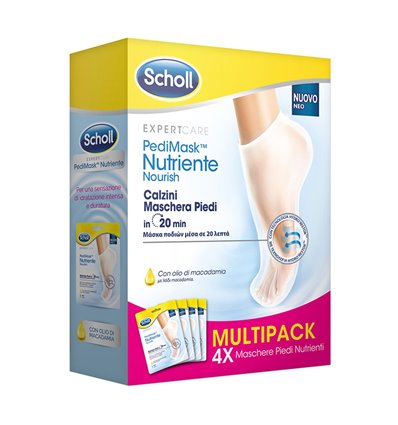 Scholl Moisturizing Foot Mask with Macadamia Oil Value Pack 4 pcs