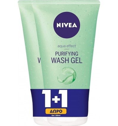Nivea Wash Gel Purifying Ocean Algae for Combination skin 1+1 ΔΩΡΟ 150+150ml