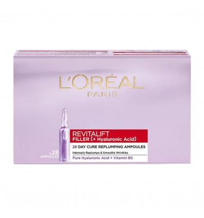 L'Oréal Revitalift Filler Αμπούλες για Εντατική Ενυδάτωση & Σύσφιξη με Υαλουρονικό Οξύ 28pcs