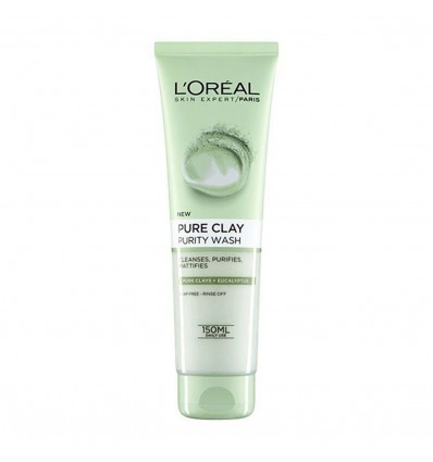 L'Oréal Pure Clay Purity Gel Εντατικού Καθαρισμού Για Ματ Αποτέλεσμα, Με Εκχύλισμα Ευκαλύπτου 150ml