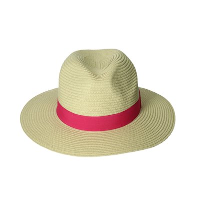 Azadé Azadé Panama Hat Natural/Fuschia