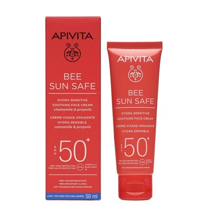 Apivita Bee Sun Safe Καταπραϋντική Κρέμα Προσώπου για Ευαίσθητες Επιδερμίδες SPF50+ 50ml