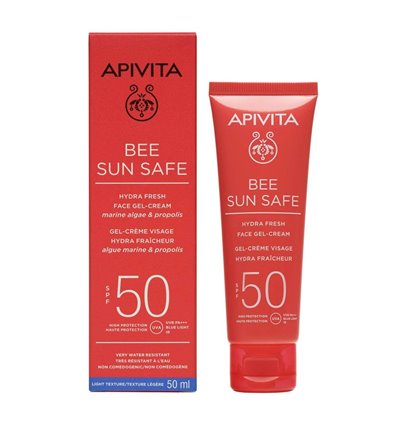 Apivita Bee Sun Safe Hydra Fresh Αντιηλιακό Προσώπου Ενυδατική Κρέμα-Gel SPF50 50ml