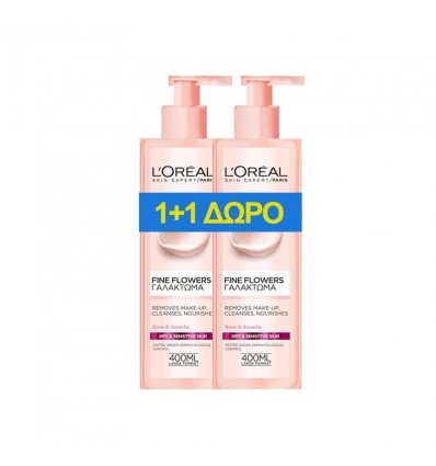 LOREAL Fine Flowers Emulsion Dry-Sensitive Skin 400ml 1 + 1 Free