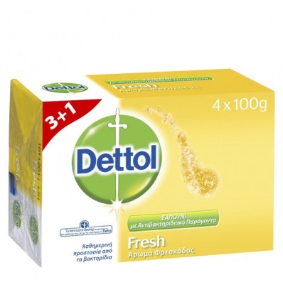 Dettol Soap Fresh 100gr 3+1 Free