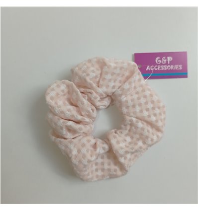 G&P Accessories Υφασμάτινο scrunchie μαλλιών NUDE ΛΕΥΚΟ 1 pcs