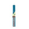 Easter Blue Candle With Boat Eye And Pearls In Paper Packaging