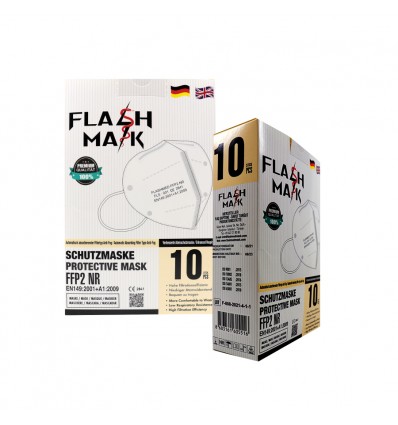 Flash Mask Μάσκες Προστασίας FFP2NR 10τμχ Λευκές