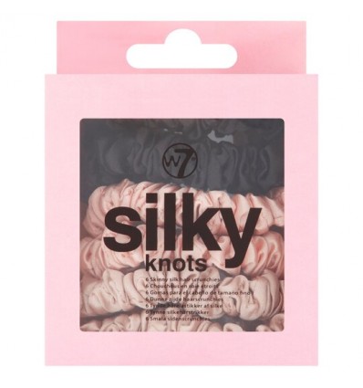 W7 Silky Knots 6 Skinny Silk Hair Scrunchies