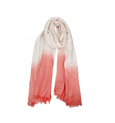 Azade scarf white/coral