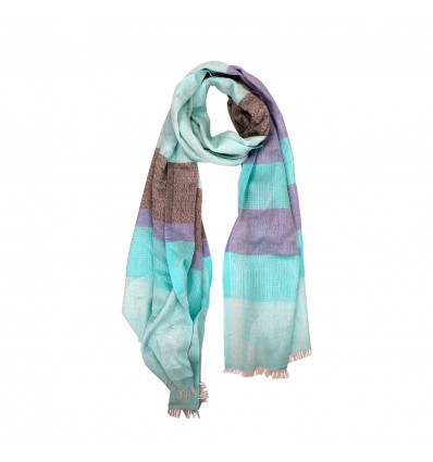 Azade scarf with blue stripes
