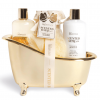 IDC Scented Bath Gold Giftset Mandarin & Grapefruit 300ml Shower Gel, 300ml Body Lotion, 150g Bath Salts & Puff