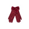 Azade wine red gloves with fur