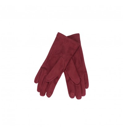 Azade wine red suede gloves