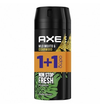 Axe Wild Mojito & Cedarwood 48hrs Non Stop Fresh Deodorant Body Spray 2x150ml