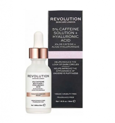 Skincare Revolution Targeted Under Eye Serum 5% Caffeine Solution + Hyaluronic Acid Serum 30ml