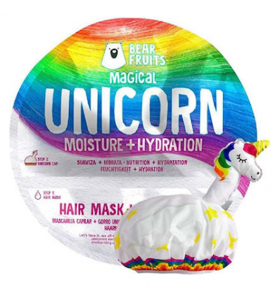 Bear Fruits Magical Unicorn Μάσκα Μαλλιών για Φυσική Υγρασία & Ενυδάτωση, 20ml & Σκουφάκι Μονόκερος, 1τεμ, 1σετ