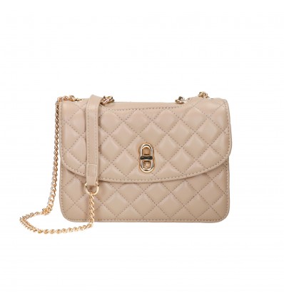 Azadé chained shoulder quilted Bag taupe