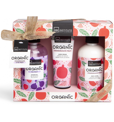 IDC Institute Organic Pomegranate & Fig Fruit Shower Soap 250ml, B. lotion 250ml % hand Lotion 75ml