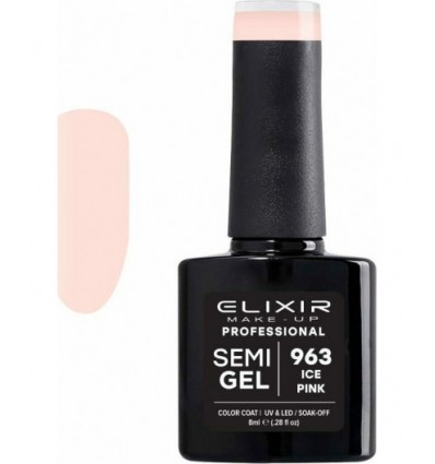 Elixir Semigel Ημιμόμινο Βερνίκι 963 Ice Pink 8ml