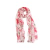 SCARF 322191 PEACH PRINTED WITH RED FLOWERS